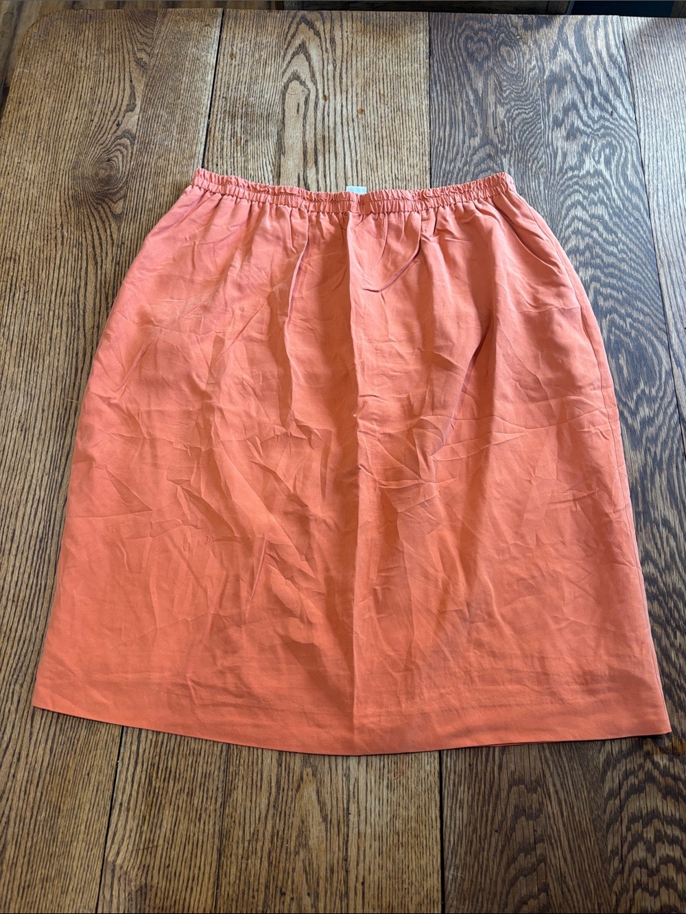 Saks Fifth Avenue Vintage Coral/Orange Midi Skirt - 100% silk